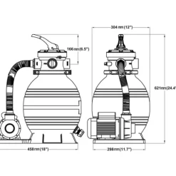 vidaXL Sandfilterpump 400 W 11000 L/tim