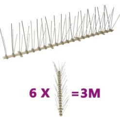 vidaXL Set med 6 spetsar i 5 rader mot fåglar Plast 3 m