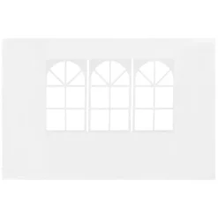 vidaXL Sidoväggar till partytält 2 st med fönster PE vit - Partytält & paviljoner