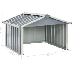 vidaXL Skjul för robotgräsklippare 92x97x63 cm galvaniserat stål grå - Förråd & Redskapsbodar