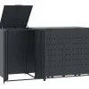 vidaXL Skjul för sopkärl för 3 platser antracit 207x79x117 cm stål