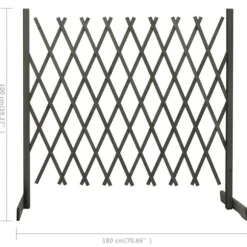 vidaXL Spaljéstaket grå 180x100 cm massivt granträ - Staket