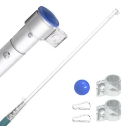 vidaXL Sveriges flagga med flaggstång 5,55 m aluminium