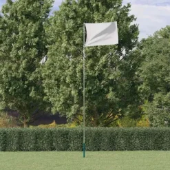 vidaXL Teleskopisk flaggstång silver 5,55 m aluminium