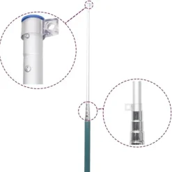 vidaXL Teleskopisk flaggstång silver 5,55 m aluminium