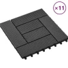 vidaXL Terrassbricka 11 st WPC 30x30 cm 1 m² Svart