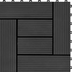 vidaXL Terrassbricka 11 st WPC 30x30 cm 1 m² Svart