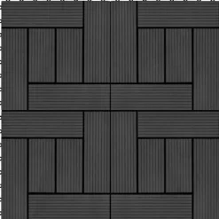 vidaXL Terrassbricka 11 st WPC 30x30 cm 1 m² Svart