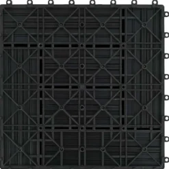 vidaXL Terrassbricka 11 st WPC 30x30 cm 1 m² Svart