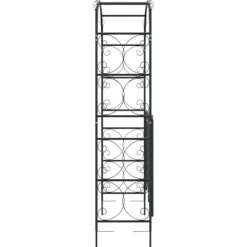 vidaXL Trädgårdsbåge med grind svart 108x45x235 cm stål - Bersåer, spaljéer & pergolor