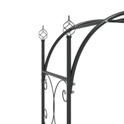 vidaXL Trädgårdsbåge med grind svart 108x45x235 cm stål - Bersåer, spaljéer & pergolor