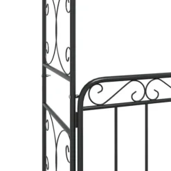vidaXL Trädgårdsbåge med grind svart 108x45x235 cm stål - Bersåer, spaljéer & pergolor