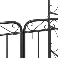 vidaXL Trädgårdsbåge med grind svart 108x45x235 cm stål - Bersåer, spaljéer & pergolor