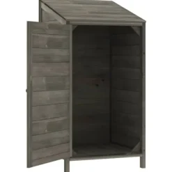 vidaXL Trädgårdsbod antracit 55x52x112 cm massivt granträ - Förråd & Redskapsbodar