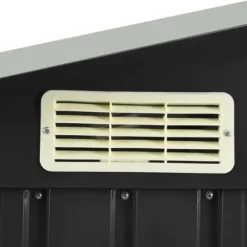 vidaXL Trädgårdsbod med hylla antracit 205x130x183 cm järn - Förråd & Redskapsbodar