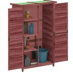 vidaXL Trädgårdsbod mocka-brun 83x57x140 cm massiv furu - Förråd & Redskapsbodar