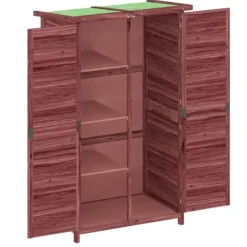 vidaXL Trädgårdsbod mocka-brun 83x57x140 cm massiv furu - Förråd & Redskapsbodar