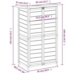 vidaXL Trädgårdsbod mocka-brun 83x57x140 cm massiv furu - Förråd & Redskapsbodar