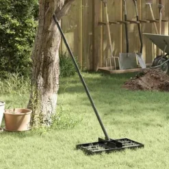 Vidaxl Trädgårdshacka Svart 45 x 25 x 200 cm Pulverlackad stål