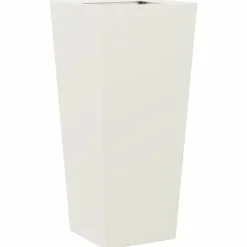 vidaXL Trädgårdskruka vit 35x35x75 cm stål