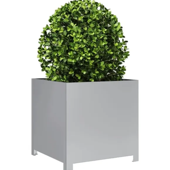 vidaXL Trädgårdskruka 50x50x50 cm galvaniserat stål