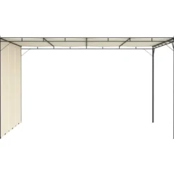 vidaXL Trädgårdspaviljong med draperier 4x3x2,25 m gräddvit - Partytält & paviljoner
