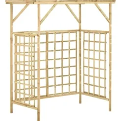 vidaXL Trädgårdspergola för dubbelkärl Impregnerad furu