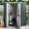 vidaXL Trädgårdsskjul antracit 180,5x97x209,5 cm galvaniserat stål - Förråd & Redskapsbodar