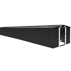 vidaXL Trädgårdsskjul antracit 257x990x181 cm galvaniserat stål - Förråd & Redskapsbodar