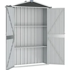 vidaXL Trädgårdsskjul antracit 116x45x175 cm galvaniserat stål - Förråd & Redskapsbodar