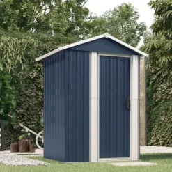 vidaXL Trädgårdsskjul antracit 126x97,5x177 cm galvaniserat stål - Förråd & Redskapsbodar