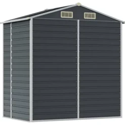 vidaXL Trädgårdsskjul antracit 191x130x198 cm galvaniserat stål - Förråd & Redskapsbodar