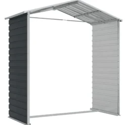 vidaXL Trädgårdsskjul antracit 191x130x198 cm galvaniserat stål - Förråd & Redskapsbodar