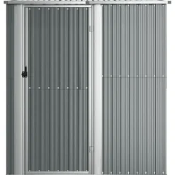 vidaXL Trädgårdsskjul grå 180,5x97x209,5 cm galvaniserat stål - Förråd & Redskapsbodar
