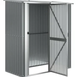 vidaXL Trädgårdsskjul grå 180,5x97x209,5 cm galvaniserat stål - Förråd & Redskapsbodar