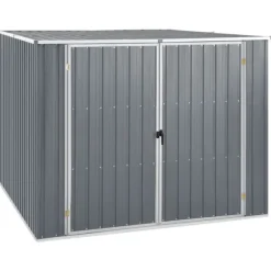 vidaXL Trädgårdsskjul grå 195x198x159 cm galvaniserat stål - Förråd & Redskapsbodar