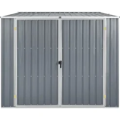 vidaXL Trädgårdsskjul grå 195x198x159 cm galvaniserat stål - Förråd & Redskapsbodar