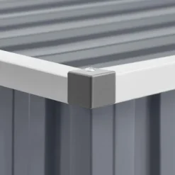 vidaXL Trädgårdsskjul grå 195x198x159 cm galvaniserat stål - Förråd & Redskapsbodar