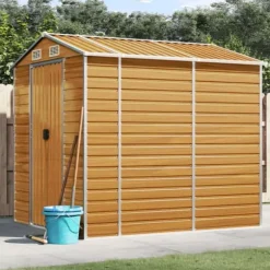 vidaXL Trädgårdsskjul ljusgrå 191x215x198 cm galvaniserat stål - Förråd & Redskapsbodar