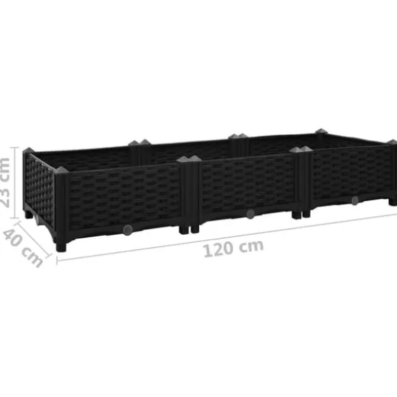 vidaXL Upphöjd odlingslåda 120x40x23 cm polypropen - Krukor & odlingslådor