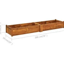 vidaXL Upphöjd trädgårdssäng Acaciaträ 200x50x25 cm