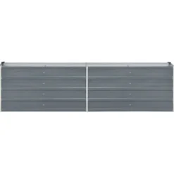 vidaXL Upphöjd trädgårdssäng Galvaniserat stål 240x40x45 cm Grå