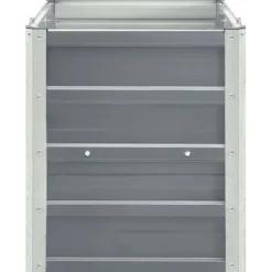 vidaXL Upphöjd trädgårdssäng Galvaniserat stål 240x40x45 cm Grå