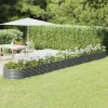 vidaXL Upphöjd Trädgårdssäng Blomlåda Växtlåda Upphöjd Säng Patio Terrass Utomhus Galvaniserat Stål 620x80x36 318944