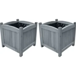 vidaXL Upphöjda Trädgårdssängar 2 st 30x30x30 cm Solid Gran Wood