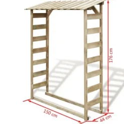 vidaXL Ved Förvaringsbod 150x44x176 cm Impregnerad Furu