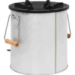 vidaXL Vedeldad campingspis silver 45x25x26 cm stål - Öppna spisar