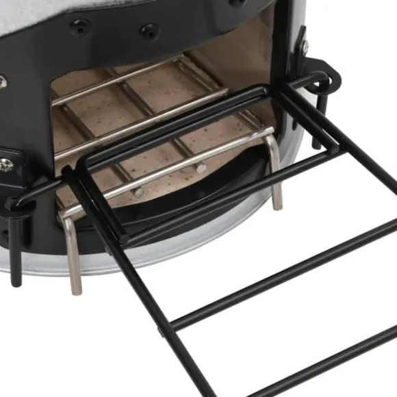 vidaXL Vedeldad campingspis silver 45x25x26 cm stål - Öppna spisar