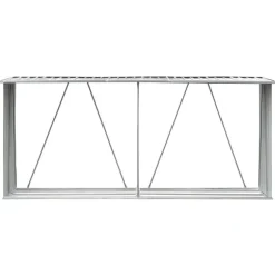 vidaXL Vedskjul i galvaniserat stål 330x84x152 cm grå