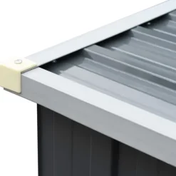 vidaXL Vedskjul i galvaniserat stål 330x84x152 cm grå